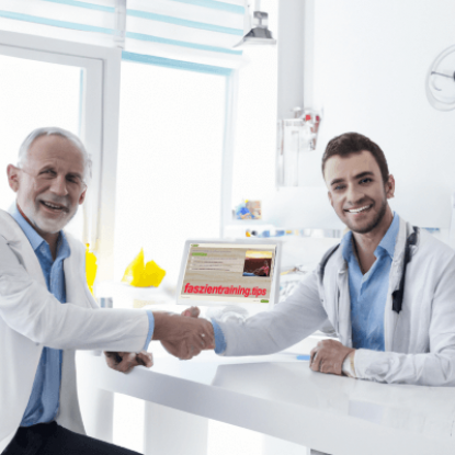 Doktor und Patientin besprechen medizinische Fragen in der Arztpraxis.